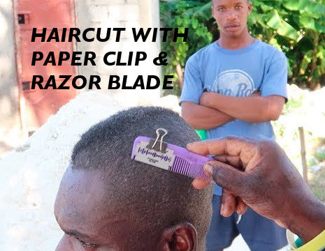 Haircut with just a Paper Clip & RAZOR BLADE!